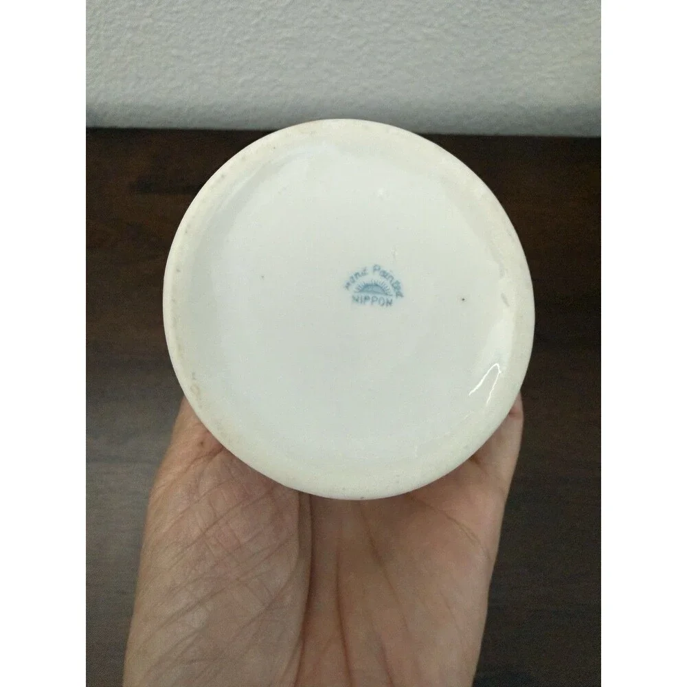 Antique Nippon Porcelain Hand Painted Hatpin Holder Bud Vase Victorian Vanity